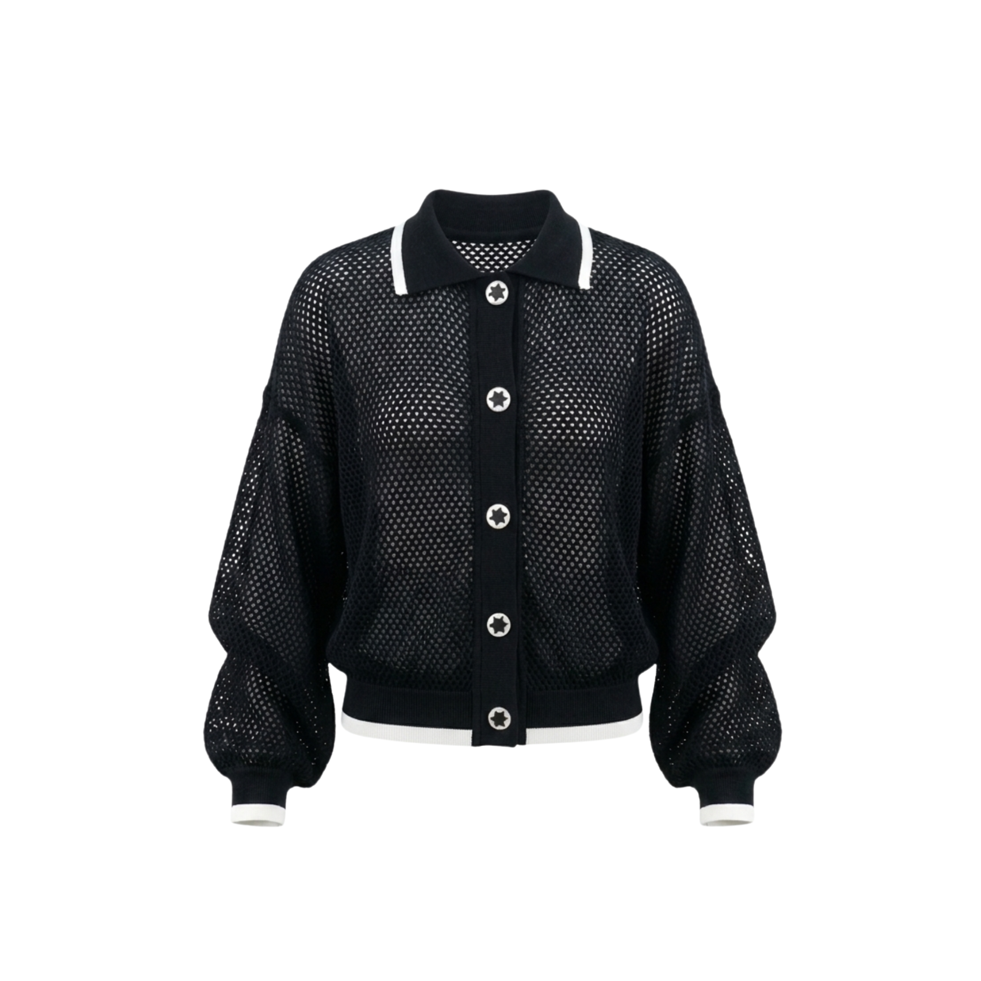 Perforated Knit Cardigan