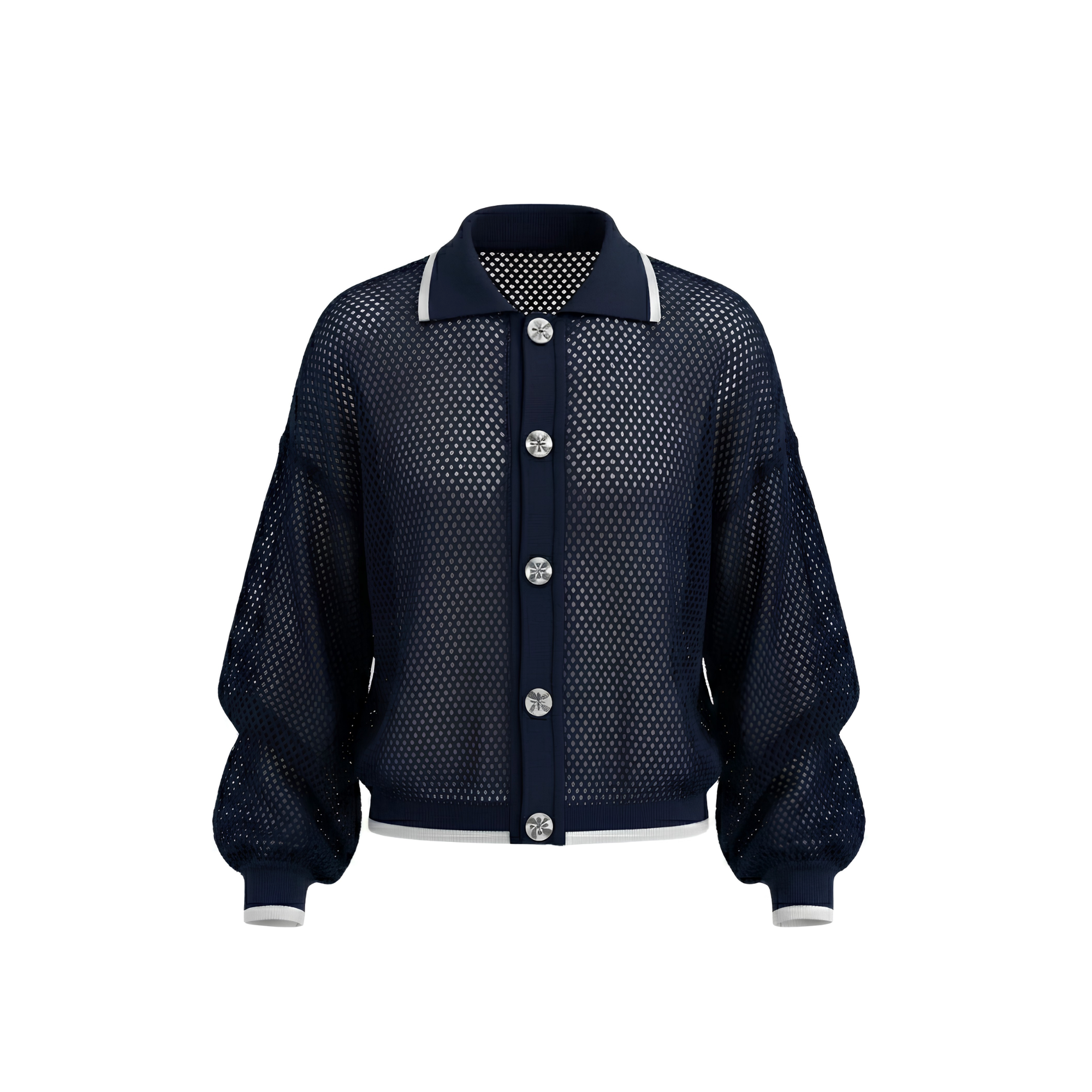 Perforated Knit Cardigan