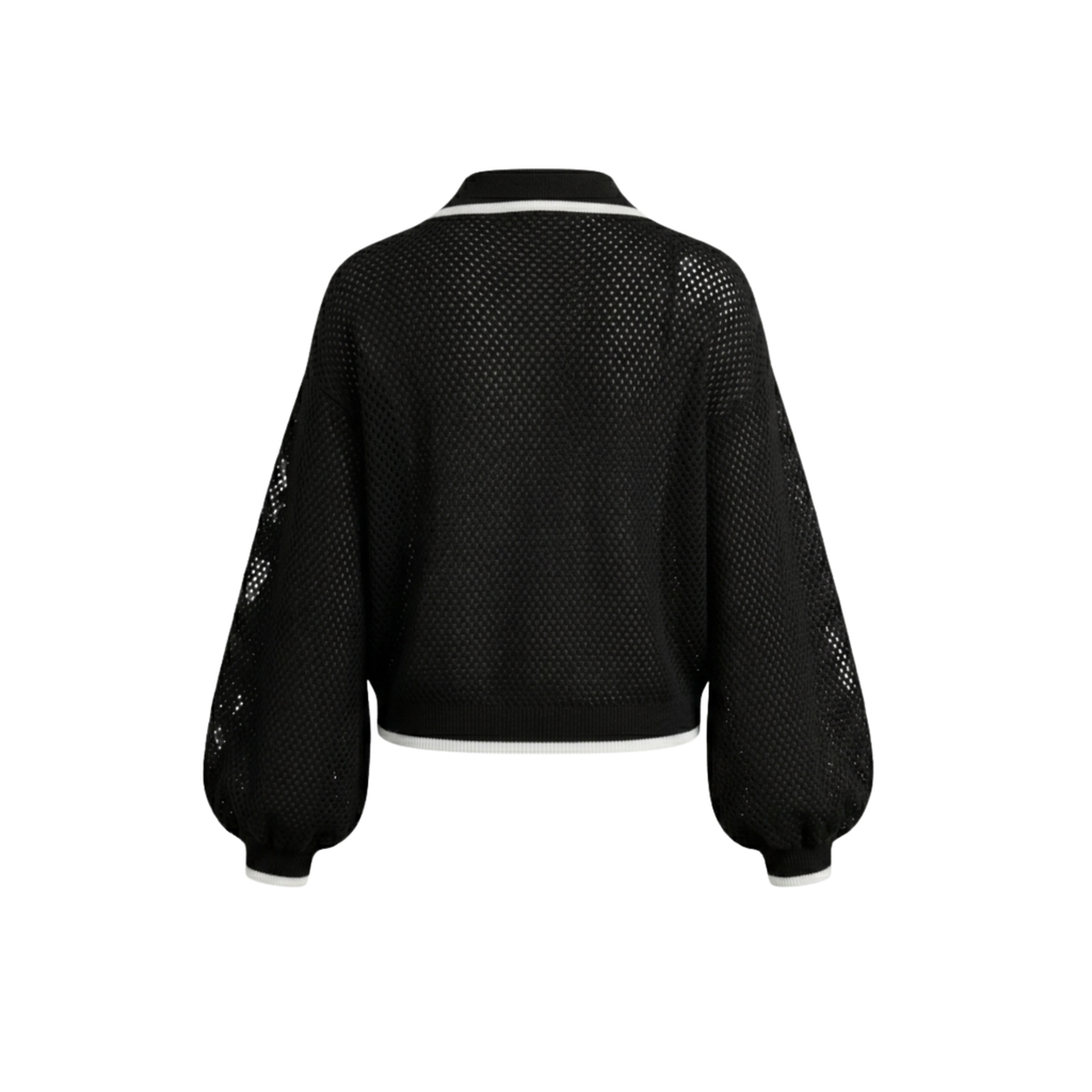 Perforated Knit Cardigan