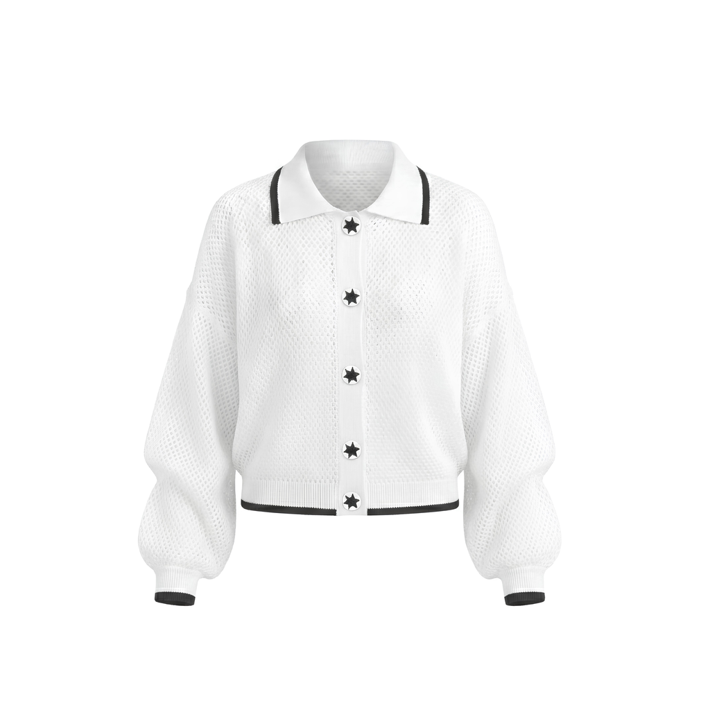 Perforated Knit Cardigan