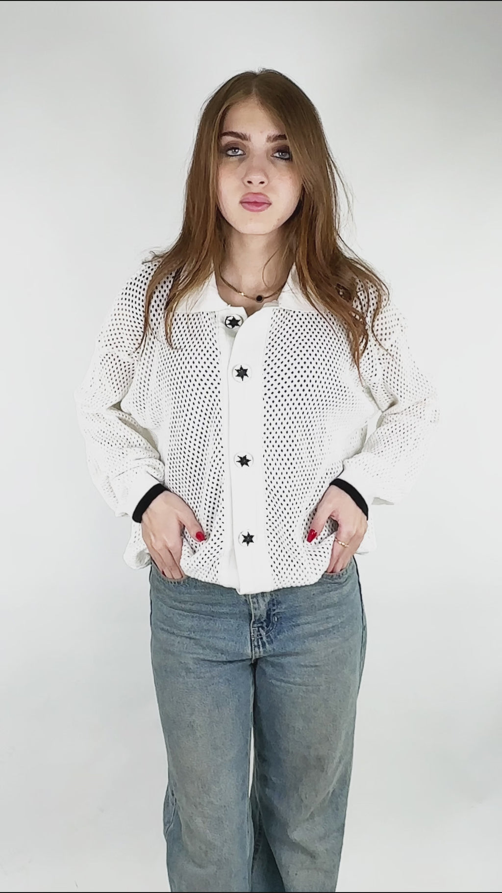 Perforated Knit Cardigan
