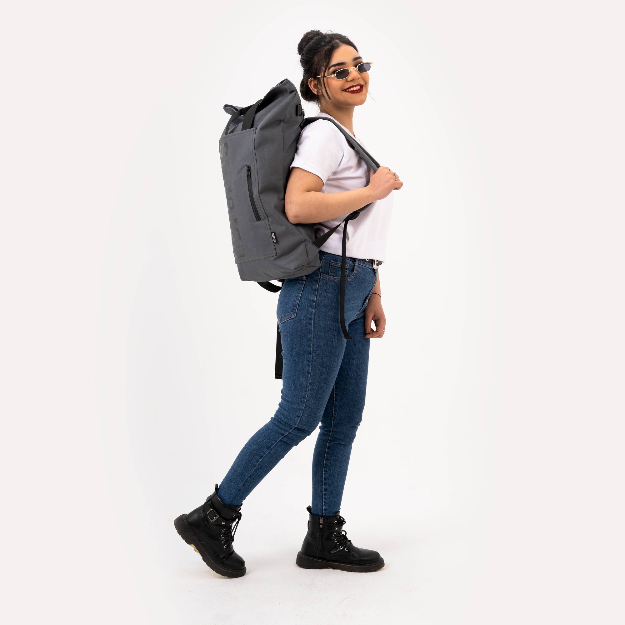 حقيبة ظهر قابلة للطي - رمادية 