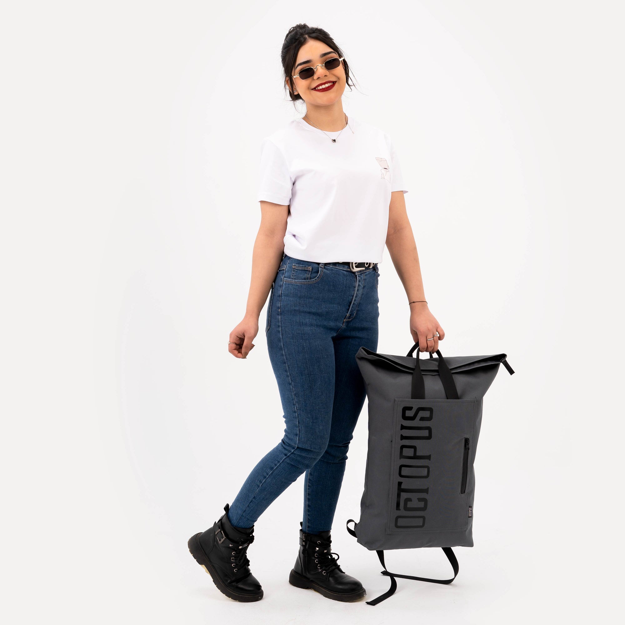 حقيبة ظهر قابلة للطي - رمادية 